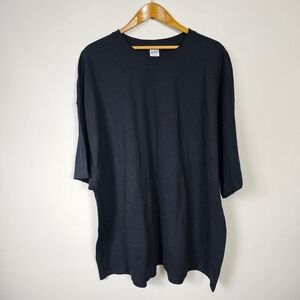 NEW Gildan Heavy Cotton Black Mens T-Shirt Basic Solid Casual Oversized 5XL